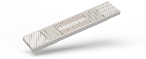 Brunex Confort HDF-Deck roh, Hartholz-Kanten EI30, unten 2 Rahmenhölzer